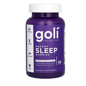 Goli Dreamy Sleep Gummies – Melatonin + Botanicals | Vegan | 60 Count | NEW